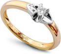 Pierścionek z brylantem 0,1 ct [złoto żółte i białe 14K] Kolekcja Q Infinity Q22013
