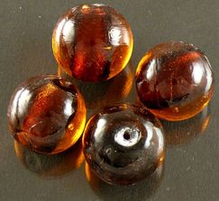 Szkło Weneckie/Lampwork Kule 16mm koniakowe