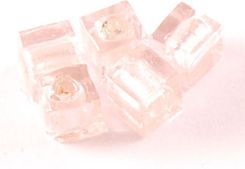 Szkło Weneckie/Lampwork Kostka 8mm różowa