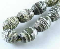 Serpentynit - beczułki fasetowane 12/15mm