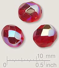 Czeskie Szkło Szlifowane 6mm Siam AB 20szt