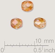 Czeskie Szkło Szlifowane 4mm Midowy Ciemny 