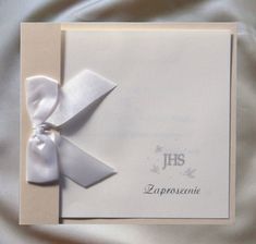 Zaproszenie komunijne rękodzieło  ZPK6 Białe