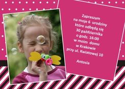 Zaproszenia na urodziny Różowy MIX