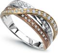 PIERŚCIONEK Infinity ITALIAN DESIGN 68777RD [ ŻÓŁTE, BIAŁE I RÓŻOWE ZŁOTO, DIAMENTY ]