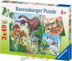 Ravensburger Puzzle Dinozaury 3 X 49 Elem. 