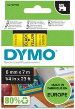 Dymo etykieta D1 6mmx7m (czarna/żółta) (S0720790)