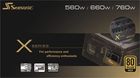 Eurocase SEASONIC zdroj 660W X-660, Active PFC F3 80+ GOLD, modular cable (SS-660KM)