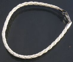 Bransoletka rzemień biała 2mm, 19cm