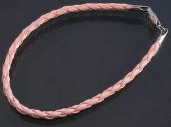 Bransoletka rzemień jasnoróżowa 2mm, 19cm