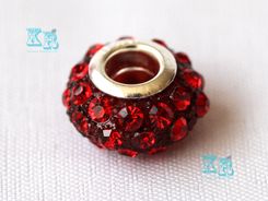 Beads cyrkoniowa fantazja bordowo-czerwona