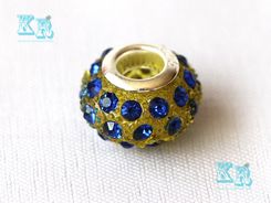 Beads cyrkoniowa fantazja żółto-granatowa