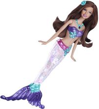 Mattel Barbie Świecąca Syrenka Brunetka V7048