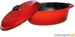 Elo brytfanna fonte żeliwna z pokrywa wisniowa 28cm 9379