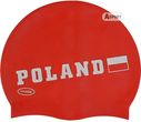 Czepek z silikonu POLAND czerwony Aqua-Speed