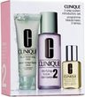 CLINIQUE zESTAW 3 Step Skin Care System dry combination Liquid Facial Soap Mild 50 ml Clarifying Lotion 100 ml Dramatically Differ