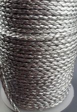 Rzemień pleciony 3mm metaliczny srebrny