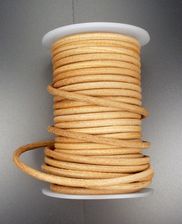 Rzemień skórzany okrągły naturalny 3mm
