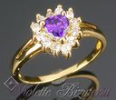 Violette Pozłacany pierścionek serce Ametyst 20K 011 - Ametyst R011