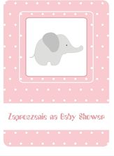 Różowe zaproszenia na Baby Shower - Mały 