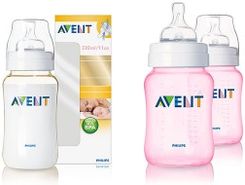 Philips Avent Butelka 330 Ml Złota + 260 Ml Różowa Lub Niebieska