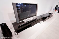 Stolik TV Televisione czarny wysoki polysk