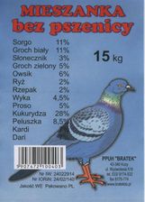 Mieszanka dla gołębi bez pszenicy 15 kg