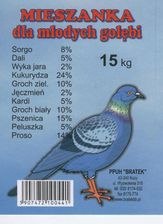 Mieszanka dla gołębi młodych 15 kg