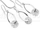 Modern Silver Komplet z kryształami Swarovskiego- Kulki Crystal 12 mm oplot