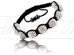 Modern Silver Bransoletka Shamballa 9x kulka 