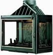 Seguin wkład kominkowy 11kW EUROPA 7 D+G F BLACK LINE kolor ramki: czarny (3 szyby)
