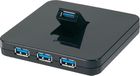 Conrad Hub USB 3.0 Conrad, 4 porty, zasilacz w zestawie, czarny