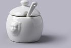 W.M. Bartleet & Sons porcelanowy słoik do musztardy z łyżeczką T420