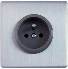 EMC STAL SZLIFOWANA GNIAZDO WTYCZKOWE Z UZIEMIENIEM METG1PS