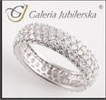 Galeria Jubilerska Obrączka z białego złota z cyrkoniami PB 41