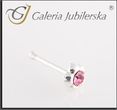 Galeria Jubilerska Kolczyk srebrny do nosa z różową cyrkonią SKO 273