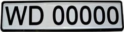 Tablica rejestracyjna z numerami Państwa samochodu