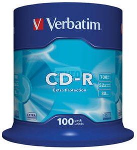 Verbatim CD-R 700MB 52x Cake 100szt ExTRA PROTECTION (43411) - 0