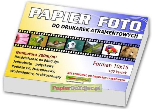 Papier foto 10x15 200g/m2 100 kartek jedwabisto-połyskowy HIT !