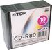 TDK CD-R 700MB 52x Slim 10szt Do nadruku (t19865)