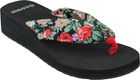 JAPONKI COQUI FLIP FLOP PLATFORM CZERŃ/KWIATY 38