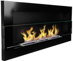 Globmetal Biokominek 900x400mm Czarny połysk z szybą
