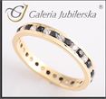 Galeria Jubilerska Obrączka złota z cyrkoniami i szafirami (Pz 58')