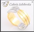 Galeria Jubilerska Obrączki ślubne dwukolorowe HAND MADE (OB 218)
