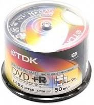 DVD+R TDK 4.7GB 16x Printable (Cake-50szt)