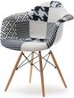 Krzesła Mebel-Partner Krzesło Tapicerowane Do Jadalni Mpa Wood Tap Patchwork 2