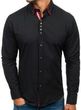 Koszule Koszula męska elegancka z długim rękawem czarna Bolf 4706