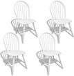Krzesła vidaXL Drewniane krzesła do jadalni Okrągłe Białe x4