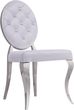 Krzesła Krzesło Pikowane Białe Styl Glamour Fotel Welurowy