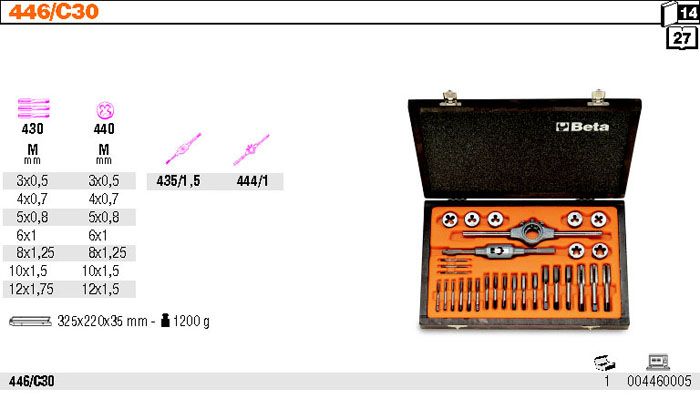 Beta zestaw gwintowników 446/C30 - zdjęcie 1
